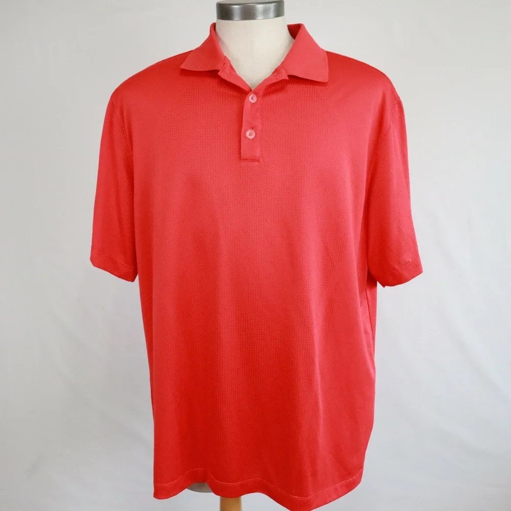 Nike Golf Polo Shirt Mens XL Dri-Fit Tour Performance Red Short‎ Sleeve